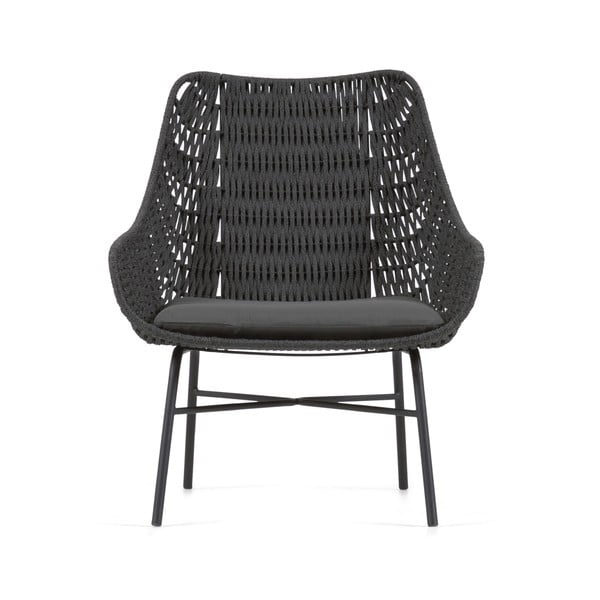 Melns ar rokām darināts āra atpūtas krēsls Kave Home Abeli-image-2