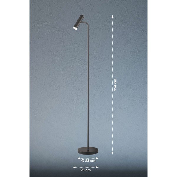 Melna LED stāvlampa ar regulējamu spilgtumu (augstums 154 cm) Stina – Fischer & Honsel-image-4