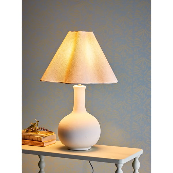 Krēmkrāsas galda lampa ar auduma abažūru (augstums 60 cm) Heide – Bloomingville-image-2