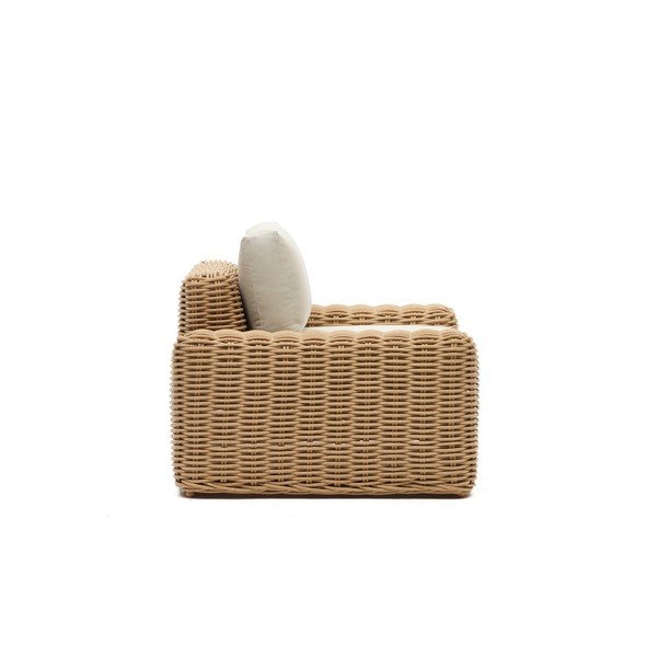 Krēmkrāsas dārza krēsls no mākslīgās rotangpalmas Portlligat – Kave Home-image-2