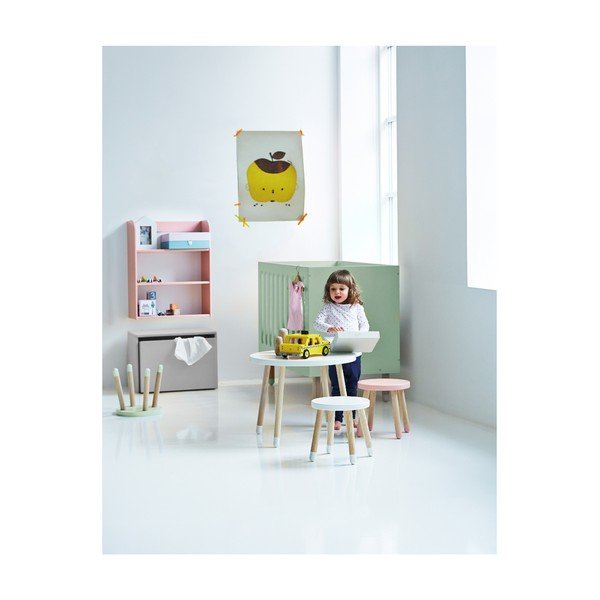 Balta bērnu taburete Flexa Dots, ø 30 cm-image-2