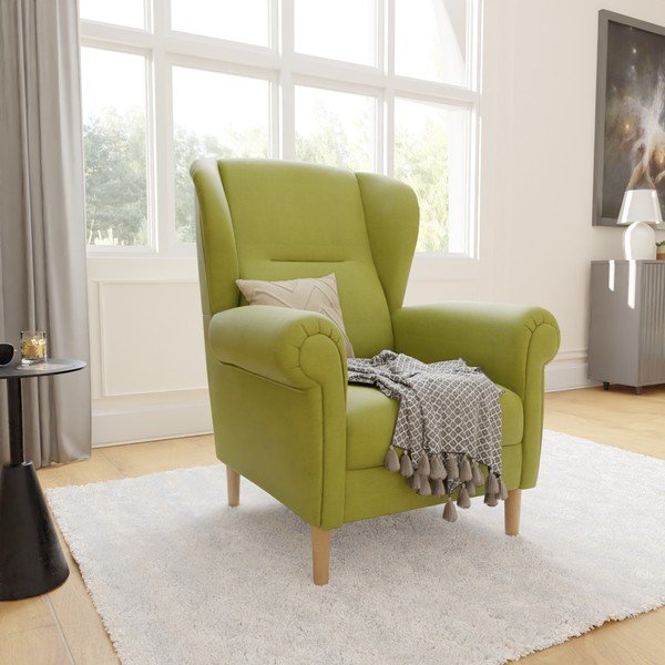 Zaļš atpūtas krēsls ar atzveltni Swan – Ropez-image-3