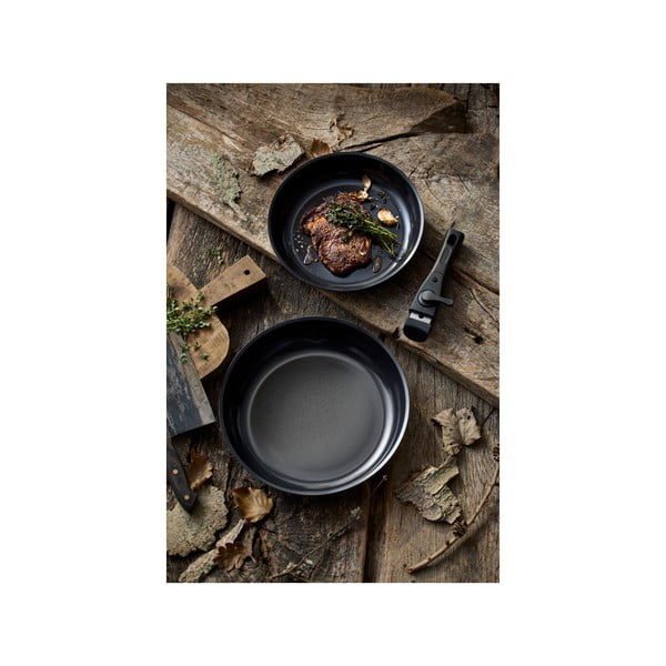 Alumīnija pannas ar noņemamu rokturi un nelīpošu pārklājumu (2 gab.) ø 28 cm – Holm-image-4