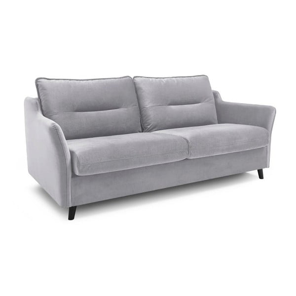 Gaiši pelēks samta dīvāns gulta Bobochic Paris Loft-image-3