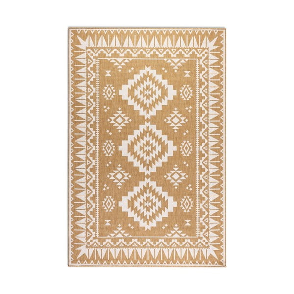 Okera dzeltens/krēmkrāsas āra paklājs 160x230 cm Gemini – Elle Decoration-image-2