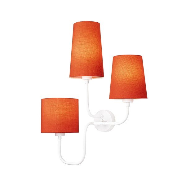 Balts metāla sienas lampa ar sarkaniem toņiem Opviq apgaismojums Eleni-image-1