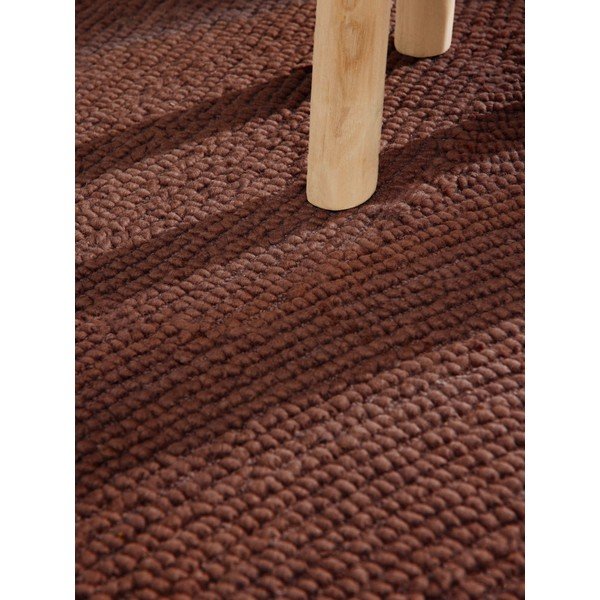Ķieģeļu sarkans ar rokām darināts vilnas celiņa paklājs 80x300 cm Calmio – Hanse Home-image-4