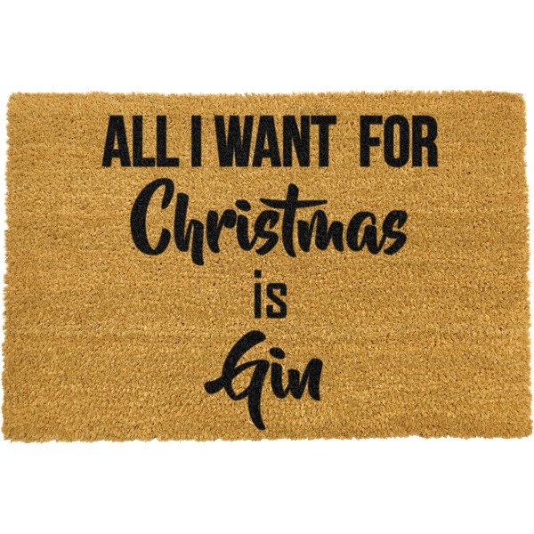 Melns dabīgās kokosšķiedras paklājs Artsy Doormats All I Want, 40 x 60 cm-image-1