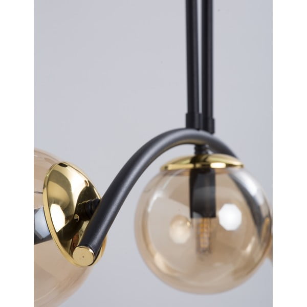 Dzeltena/melna griestu lampa ar stikla abažūru ø 15 cm Yay – Squid Lighting-image-2