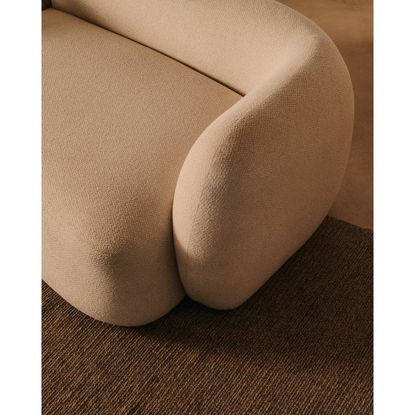 Krēmkrāsas stūra dīvāns no šenila auduma (ar kreiso stūri/ar zvilni) Martina – Kave Home-image-4