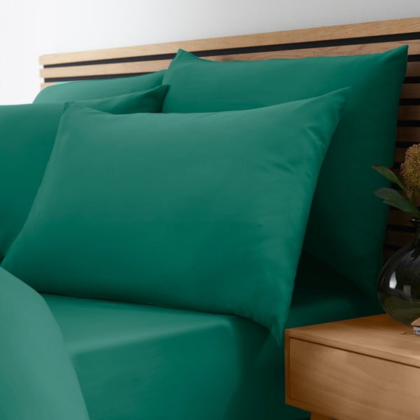 Zilganzaļš palags ar gumiju 90x190 cm So Soft Non-Iron – Catherine Lansfield-image-1