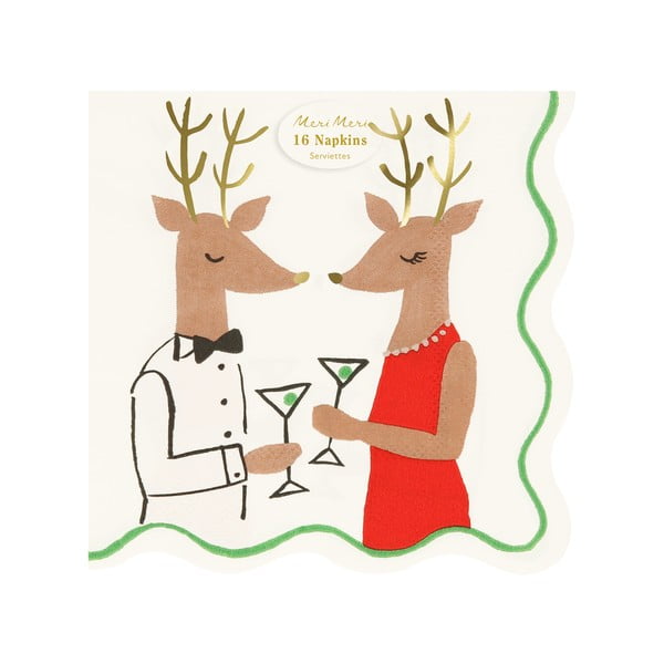 Papīra salvetes (16 gab.) Mr. & Mrs. Reindeer – Meri Meri-image-1