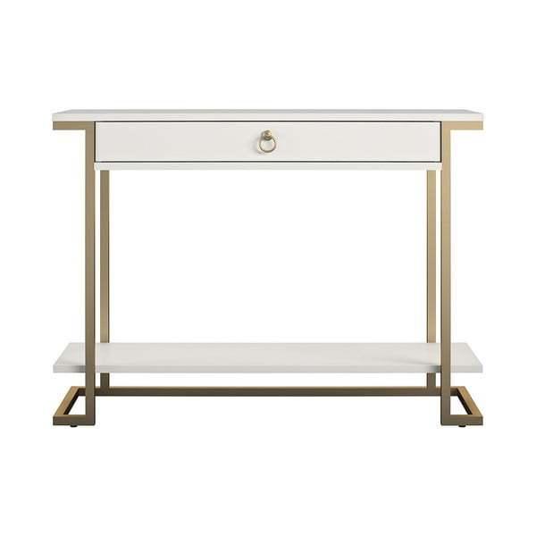 Konsoles galds baltā un zelta krāsā CosmoLiving by Cosmopolitan Camila, 106 x 76 cm