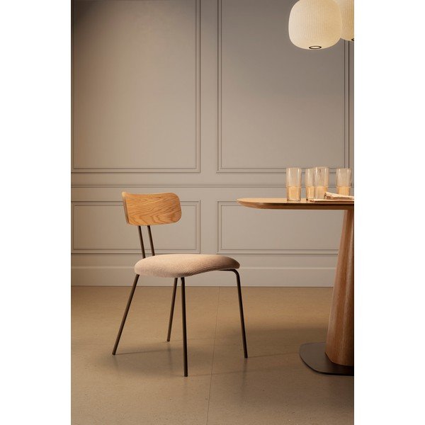 Bēšs/dabīga toņa polsterēts pusdienu krēsls Olimpia – MOME-image-2