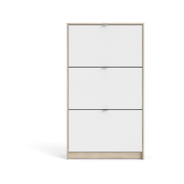 Balts/dabīga toņa atverams apavu plaukts ar ozolkoka imitāciju Shoes – Tvilum-image-2