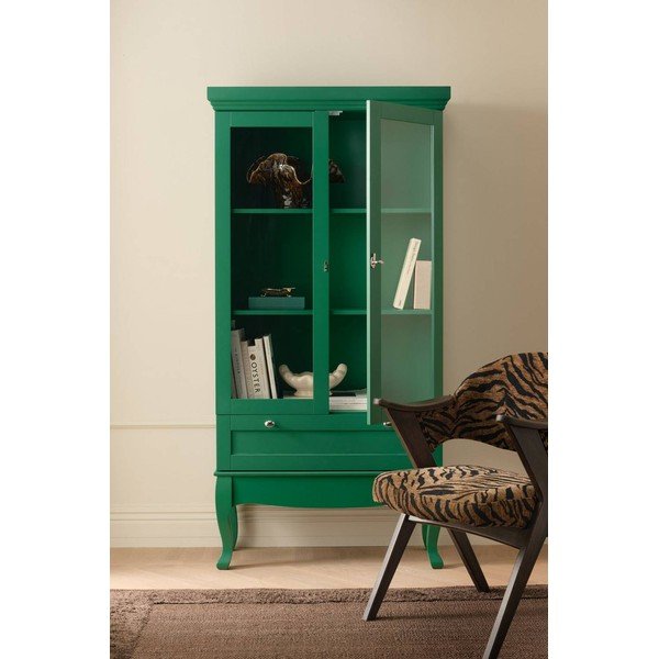 Zaļa piekarināma vitrīna no MDF 85x170,5x35 cm Prato – Ellos Home-image-1