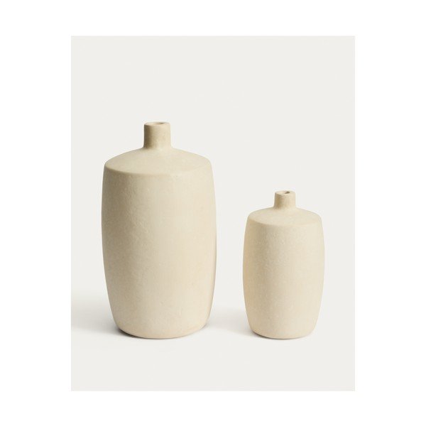 Krēmkrāsas vāze no papjēmašē (augstums 26 cm) Mireni – Kave Home-image-4