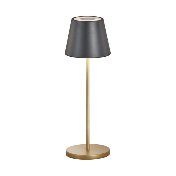 Melna/zelta krāsas LED galda lampa ar metāla abažūru (augstums 34 cm) Cosenza – Fischer & Honsel