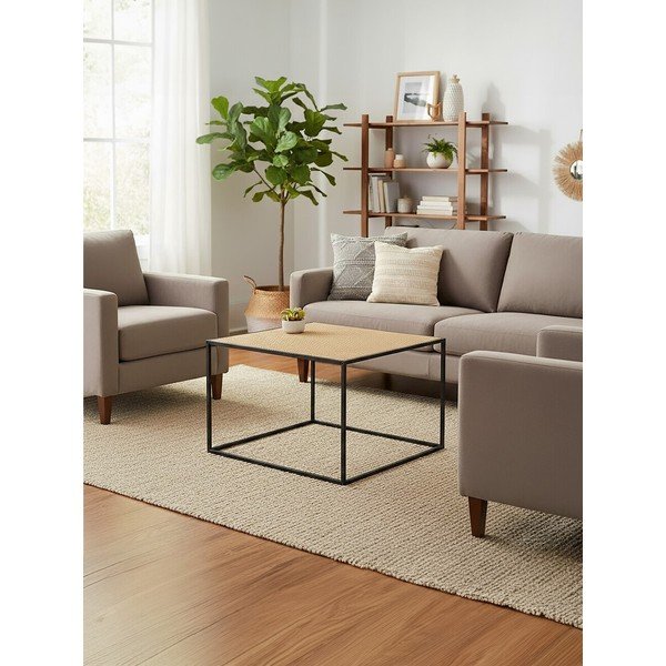 Dabīga toņa rotangpalmas žurnālgaldiņš 60x60 cm Depok – Premier Housewares-image-4