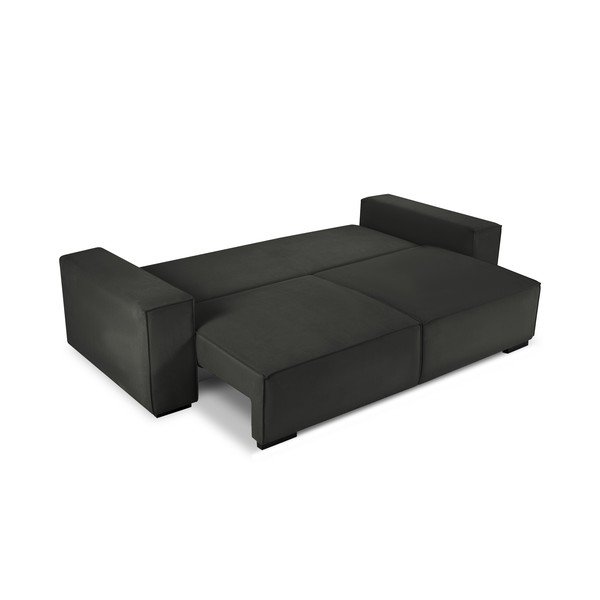 Melns velveta izvelkamais dīvāns ar veļas kasti Mazzini Sofas Azalea-image-4