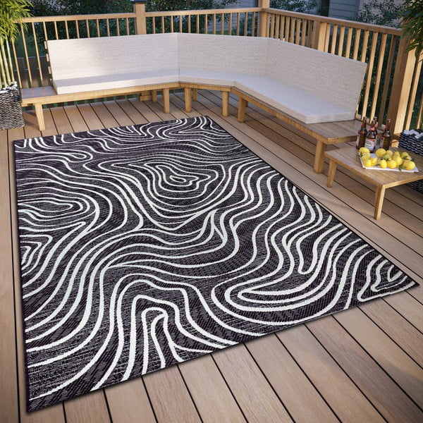 Antracīta pelēks āra paklājs 194x290 cm – Elle Decoration-image-1