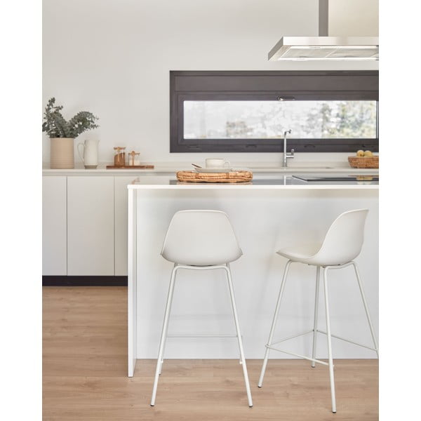 Balts bāra krēsls (sēdekļa augstums 65 cm) Brighter – Kave Home-image-1