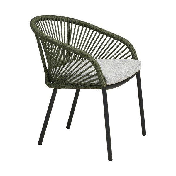Zaļš metāla/polsterēts dārza krēsls Novella – House Nordic-image-3
