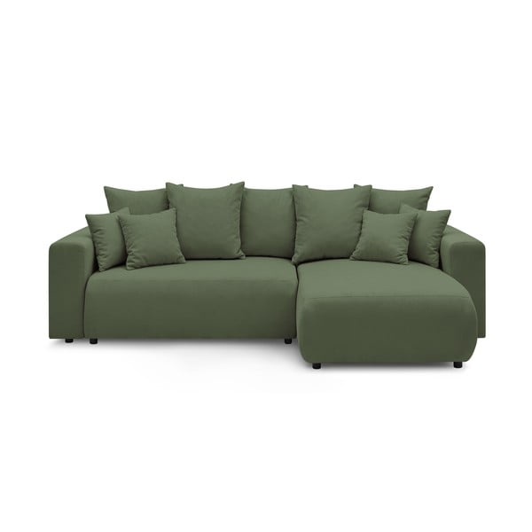 Zaļš velveta izvelkamais dīvāns Bobochic Paris Envy