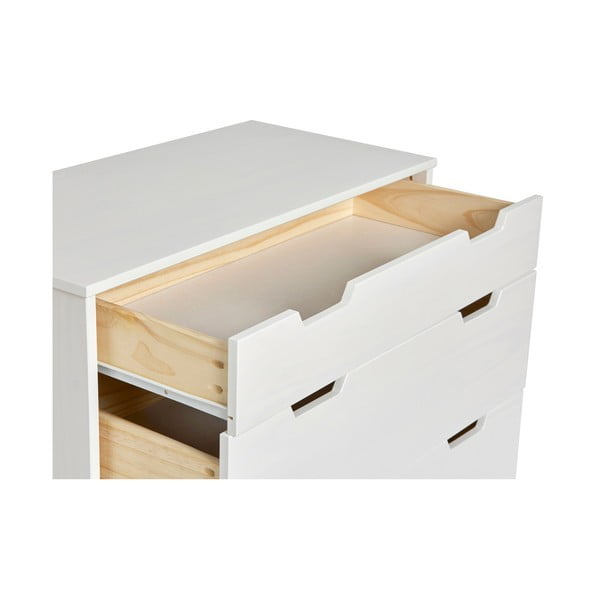 Balta priedes masīvkoka kumode Marckeric Baku, platums 80 cm-image-4