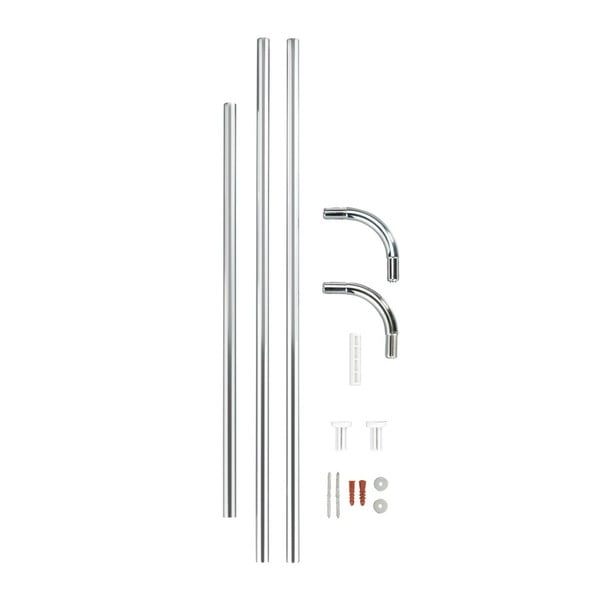 Sudraba universāls stūra stienis dušas aizkaram Wenko Silver, ø 2 cm-image-2