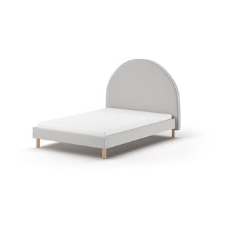 Pelēka polsterēta vienvietīga gulta ar redelēm 140x200 cm MOON – Vipack