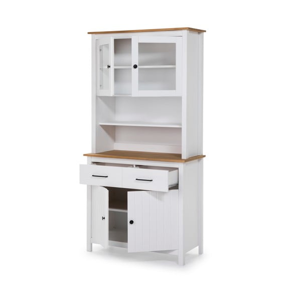 Balta priedes masīvkoka vitrīna 90x180 cm Miranda – Marckeric-image-3