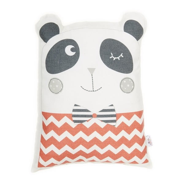 Sarkans bērnu spilvens ar kokvilnu Mike & Co. NEW YORK Pillow Toy Panda, 25 x 36 cm