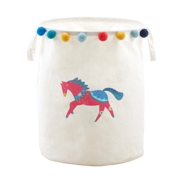 Balts tekstila bērnu rotaļlietu grozs ø 38x48 cm Mimo Eclectic Horse – Premier Housewares