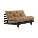 Brūns salokāms dīvāns 140 cm Roots Black Night – Karup Design