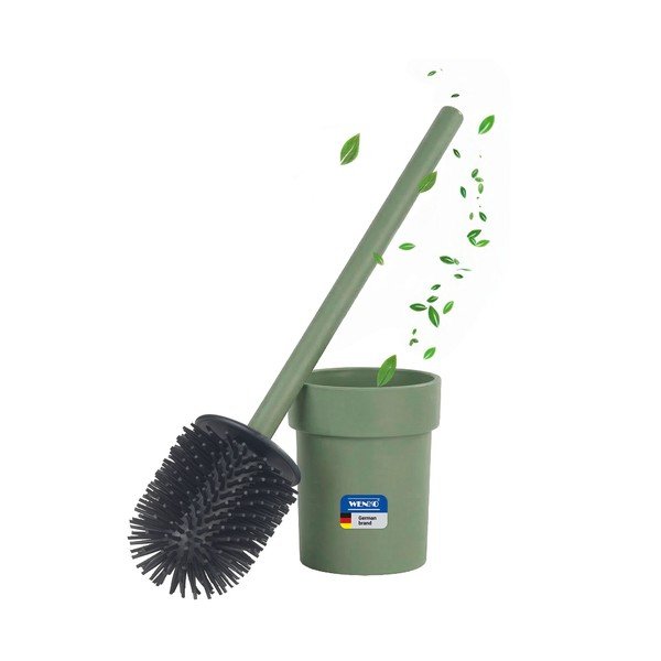 Zaļa plastmasas tualetes birste ar uzstādīšanu bez urbšanas ar Turbo-Loc stiprinājumu Lizan – Wenko-image-3