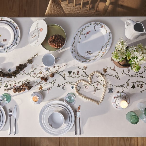 Balts porcelāna servēšanas šķīvis ar Ziemassvētku motīvu 27x34 cm Hammershøi – Kähler Design-image-2