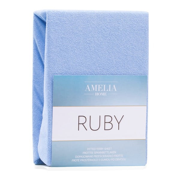 Gaiši zils frotē palags ar gumiju 240x220 cm Ruby – AmeliaHome-image-2