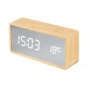 Sudraba krāsas LED modinātājs ar koka dekoru Karlsson Mirror