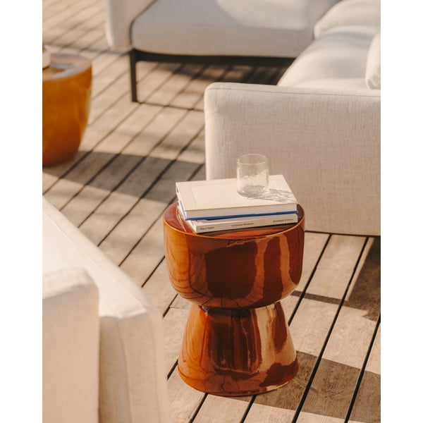 Keramikas apaļš dārza sānu galdiņš ø 36 cm Mesquida – Kave Home-image-1