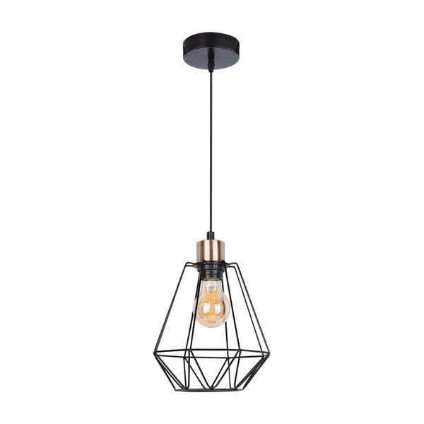 Melna metāla piekaramā lampa ø 19 cm Primo – Candellux Lighting