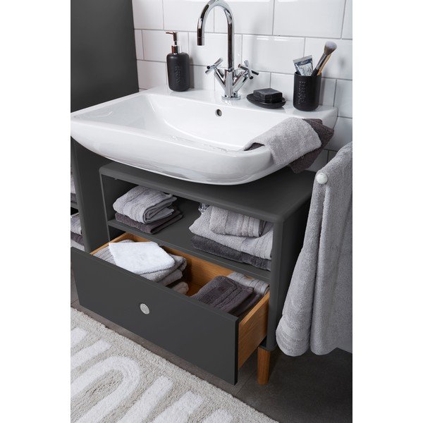 Tumši pelēks vannasistabas skapītis zem izlietnes Tom Tailor Color Bath-image-3