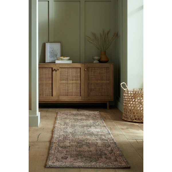 Haki ar rokām darināts celiņa paklājs no džutas maisījuma 60x230 cm Selena Jute Traditional – Flair Rugs-image-1