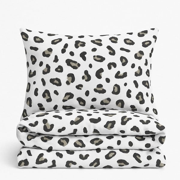 Balta/pelēka vienguļamā gultas veļa ar palagu 160x220 cm Modern – Mila Home-image-4