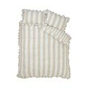 Bēša vienguļamā gultas veļa 135x200 cm Seersucker Frill Stripe – Catherine Lansfield
