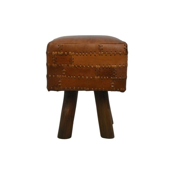 HSM kolekcija Art of Nature Vintage konjaka govs ādas taburete, 33 x 45 cm-image-1