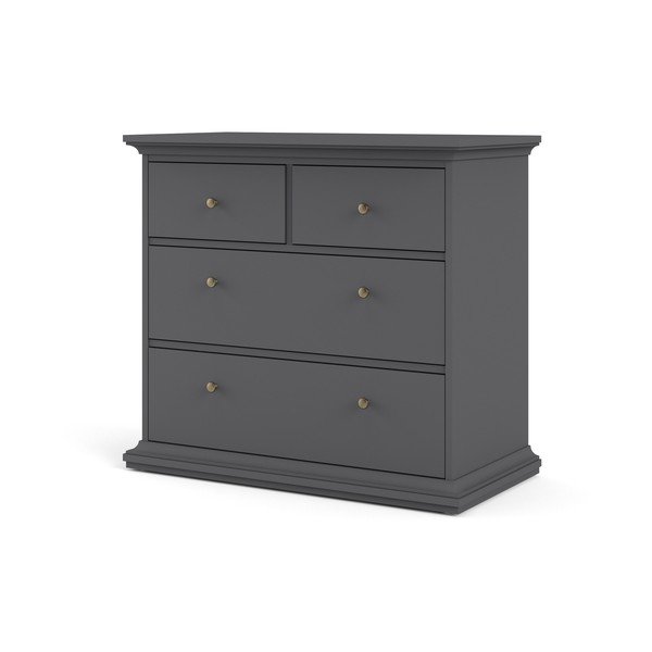 Pelēka zema kumode 96x87 cm Paris – Tvilum-image-2