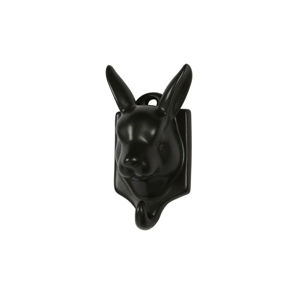 Melns porcelāna piekaramais dekors WOOOD Nona Hare-image-1