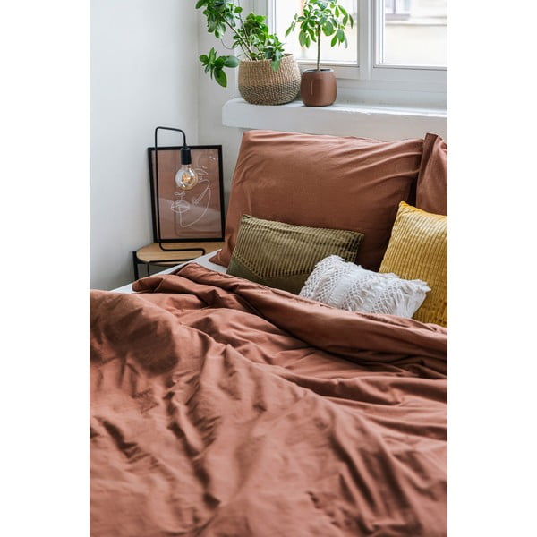Kastaņbrūna divguļamā gultasveļa no mīkstinātas kokvilnas Bonami Selection, 200 x 220 cm-image-4