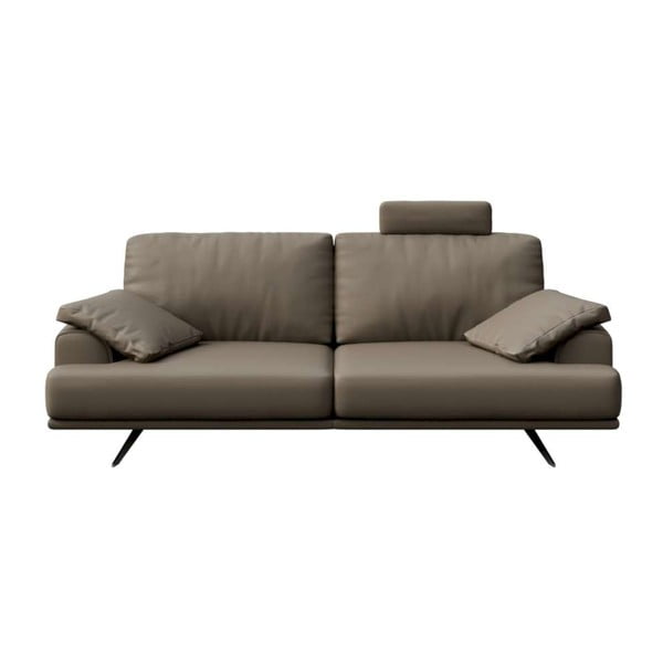 Gaiši brūns ādas dīvāns 220 cm Prado – MESONICA